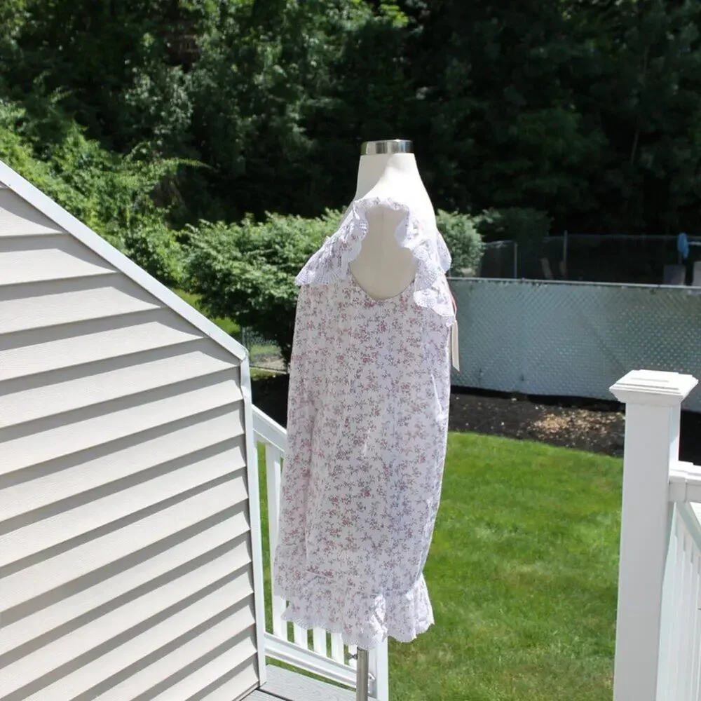 Rachel Ashwell Women's Ditsy Floral Cotton Sweet Babydoll Nightgown Size Medium - Picture 10 of 14